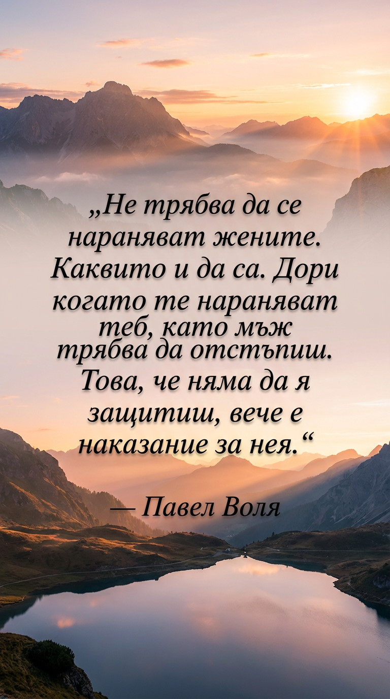 Истинският мъж никога не наранява жена