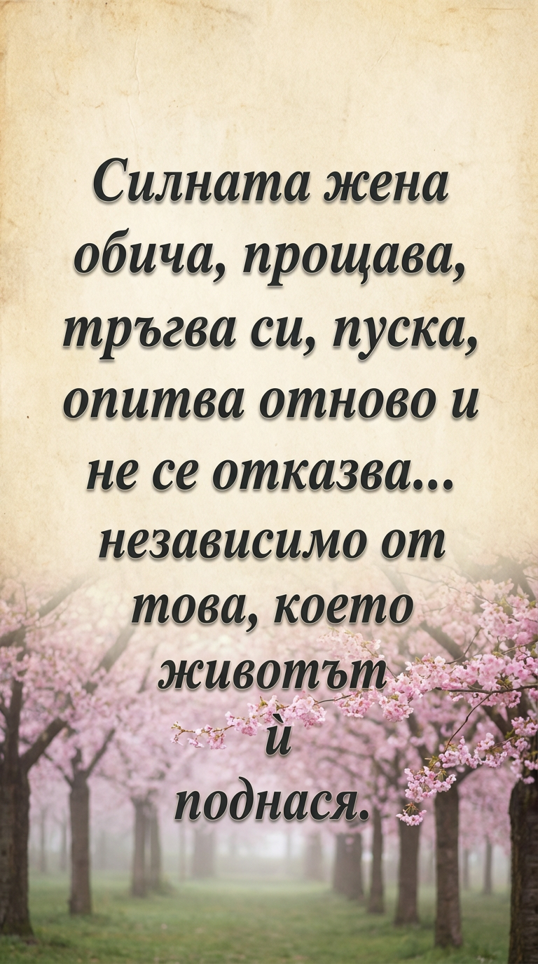 Силната жена никога не се отказва