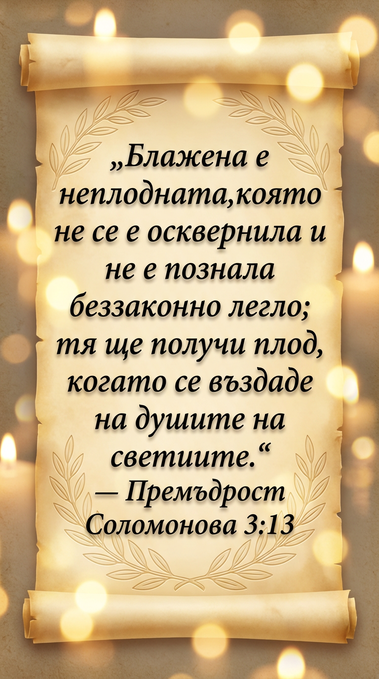 Благословията на чистата и праведна жена