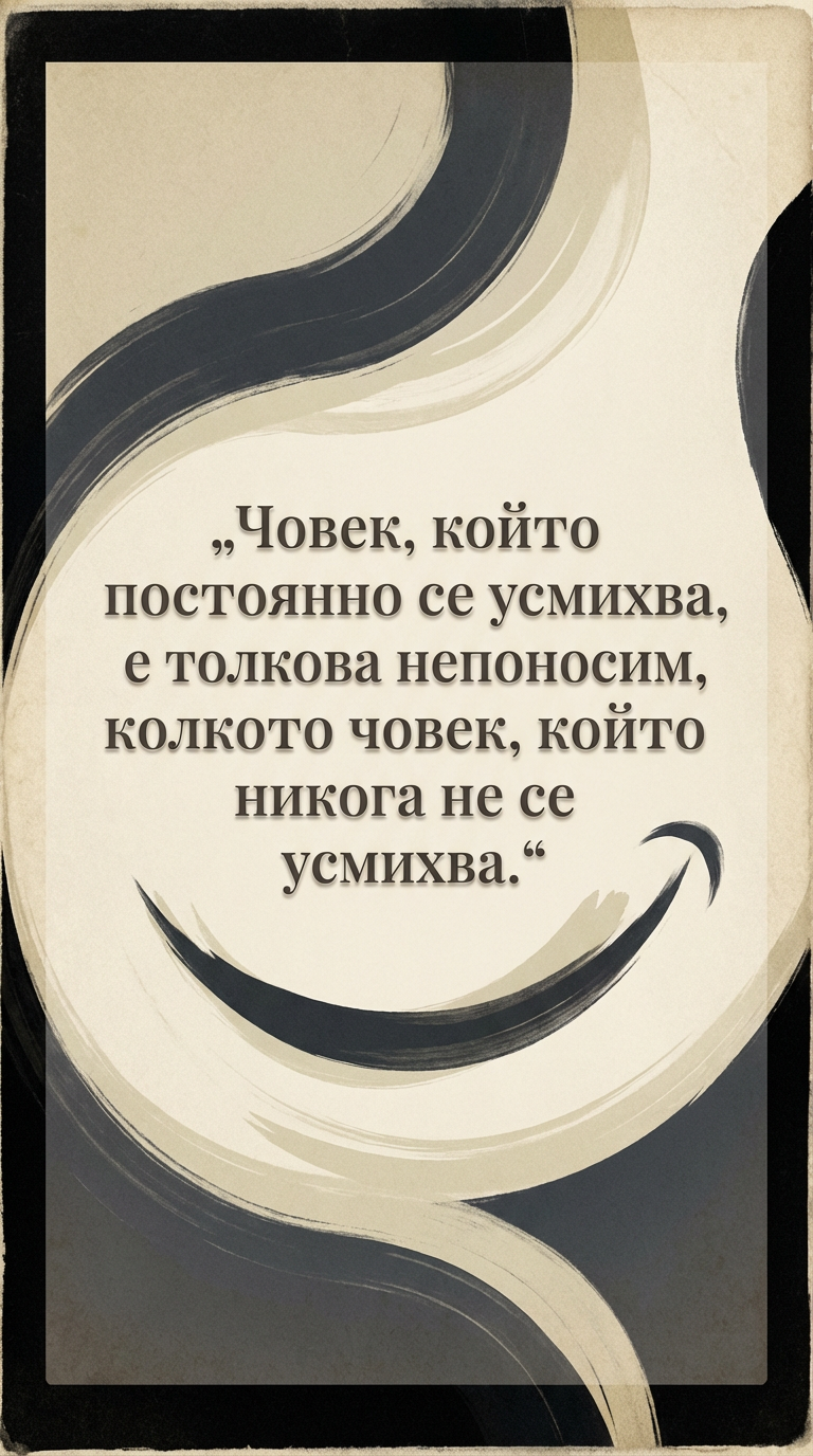 Всичко има нужда от баланс, дори усмивката