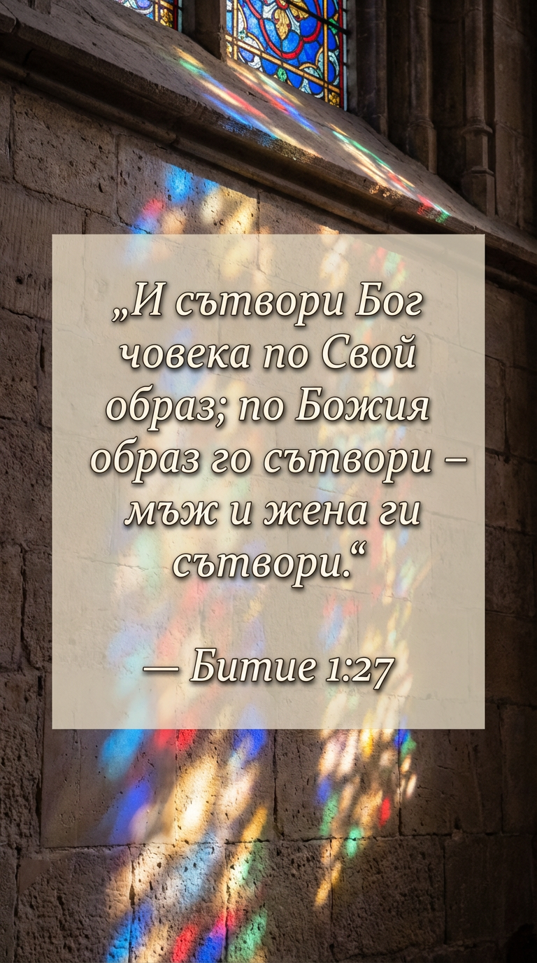Бог създаде мъжа и жената по Свой образ