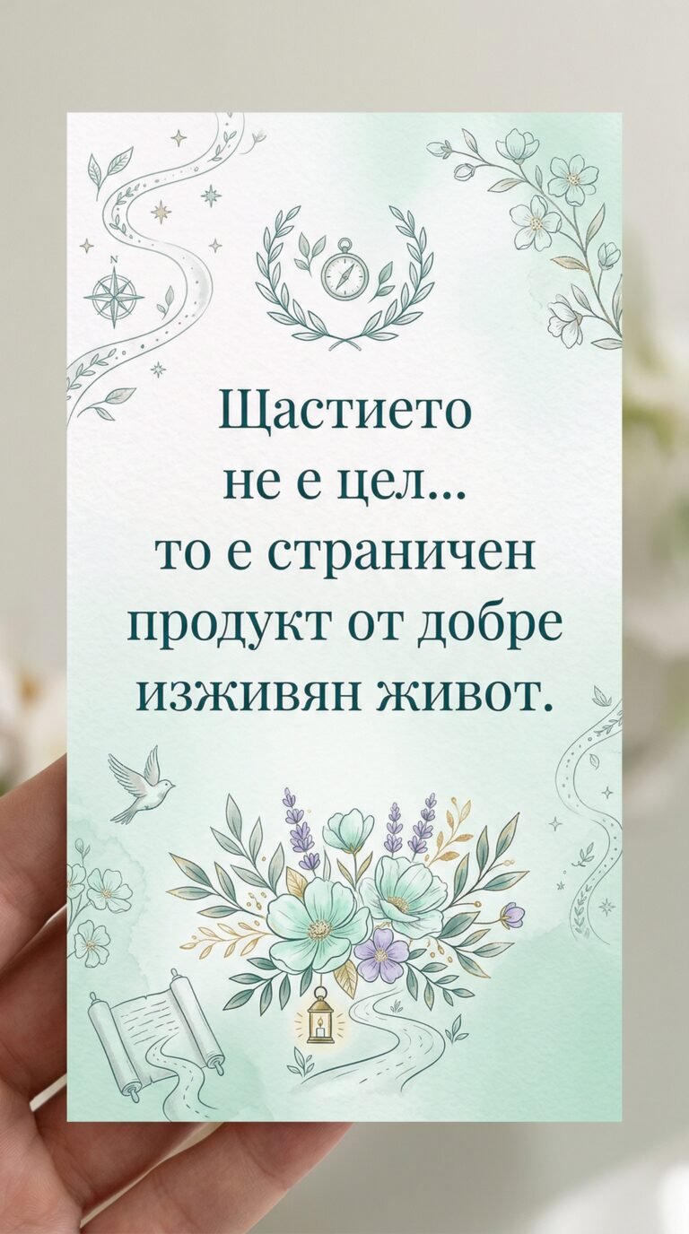 Щастието е резултат от добре изживян живот