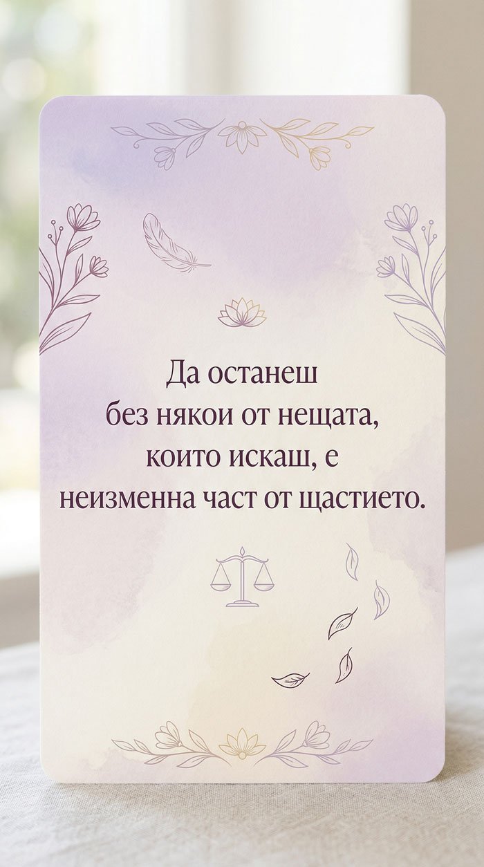 Липсата понякога е част от щастието