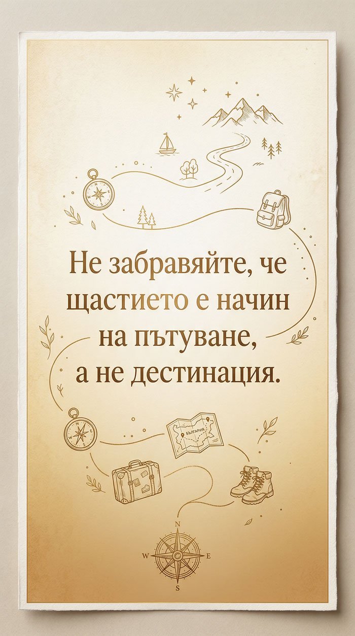 Щастието е пътешествие, не цел