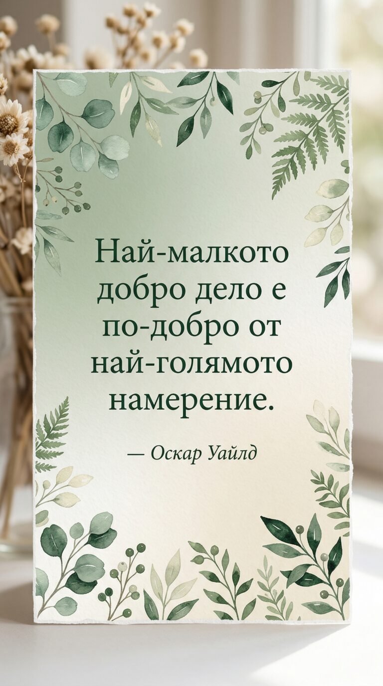 Малкото добро дело е по-ценно от намеренията