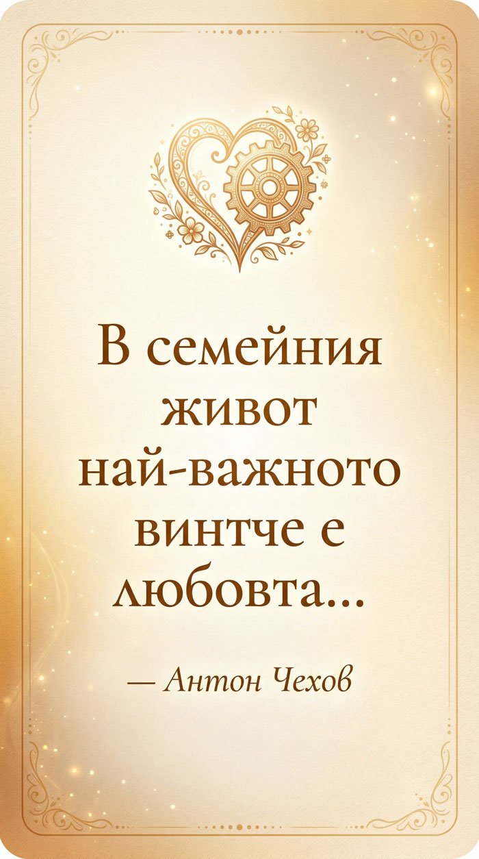 Любовта – най-важното винтче в семейния живот