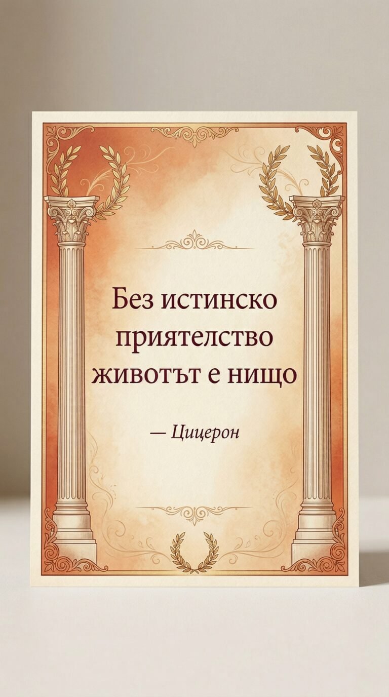 Животът без приятелство е празен