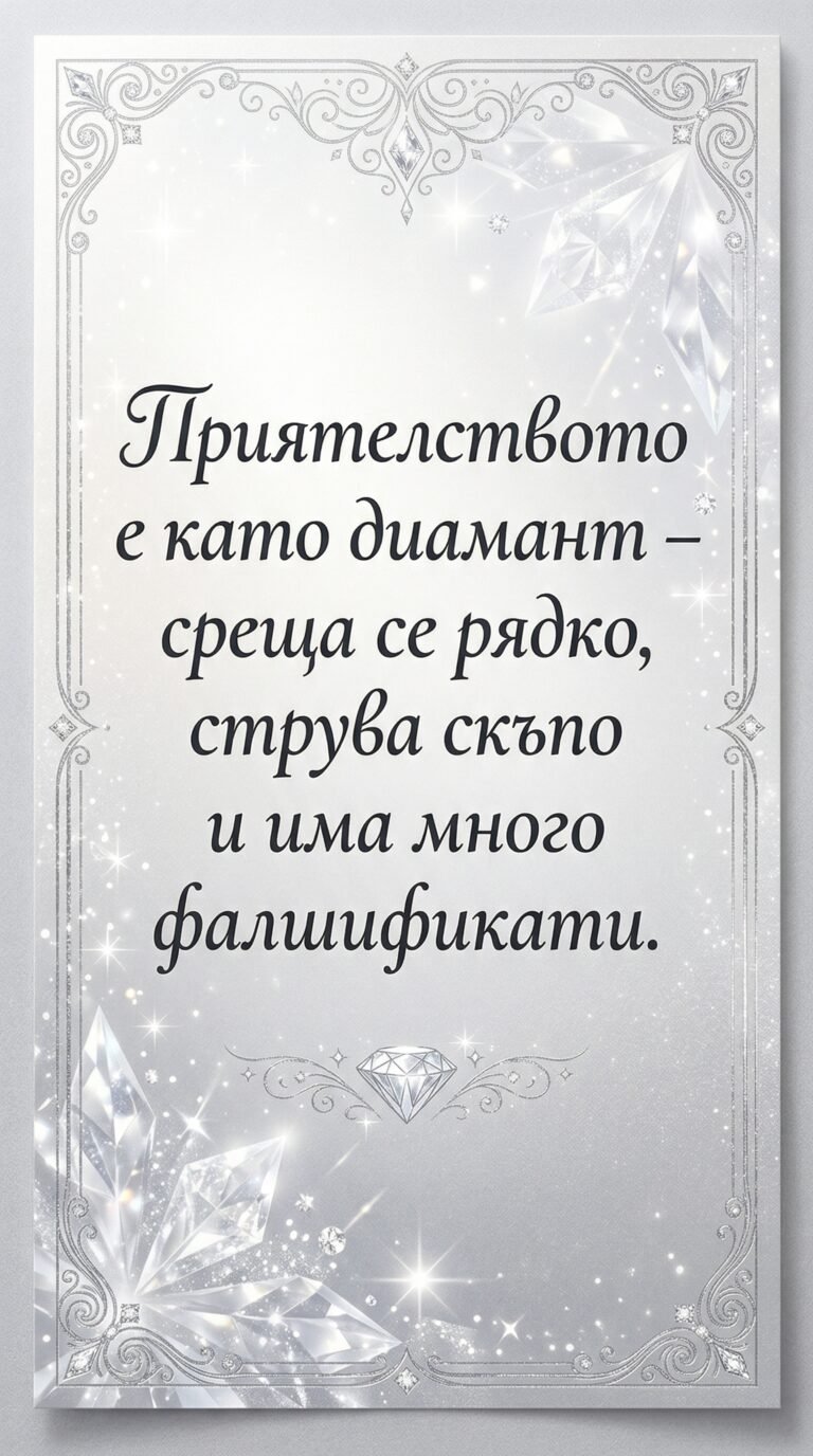 Приятелството – рядко и ценно като диамант