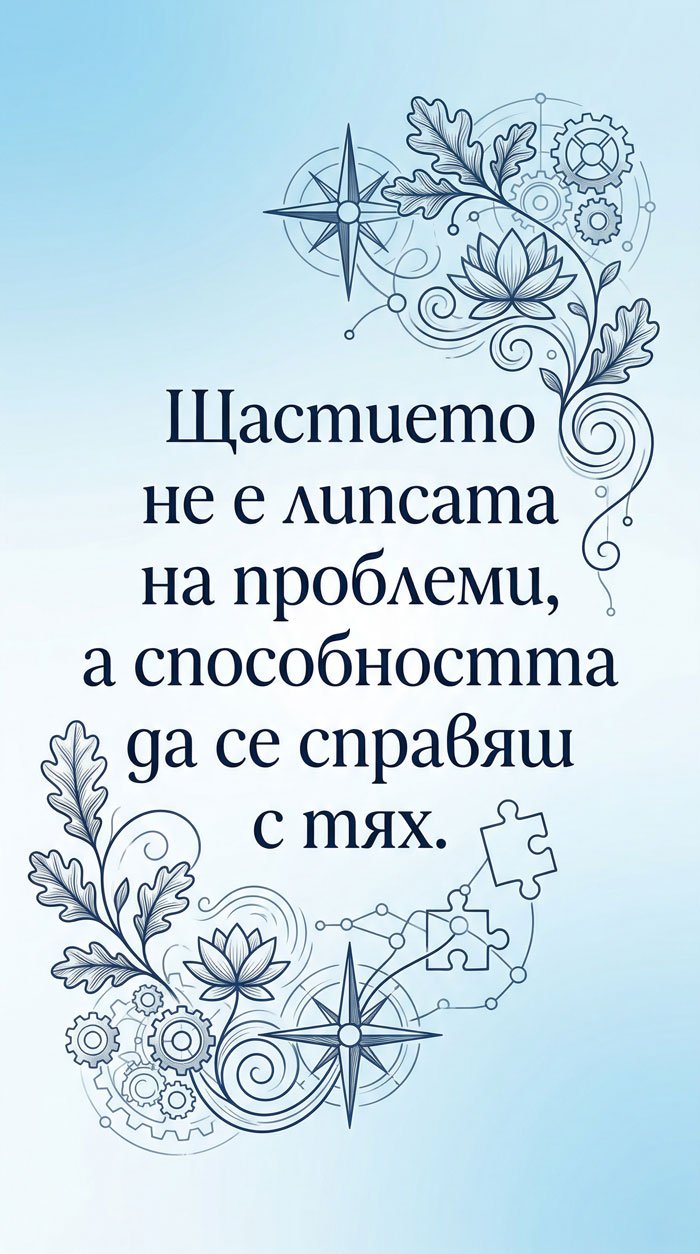 Щастието е умението да се справяш с трудностите